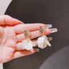 Light Luxury High-end Pearl Flower Shell Long Fringed Earrings Fashion Design Versatile Earrings Earrings