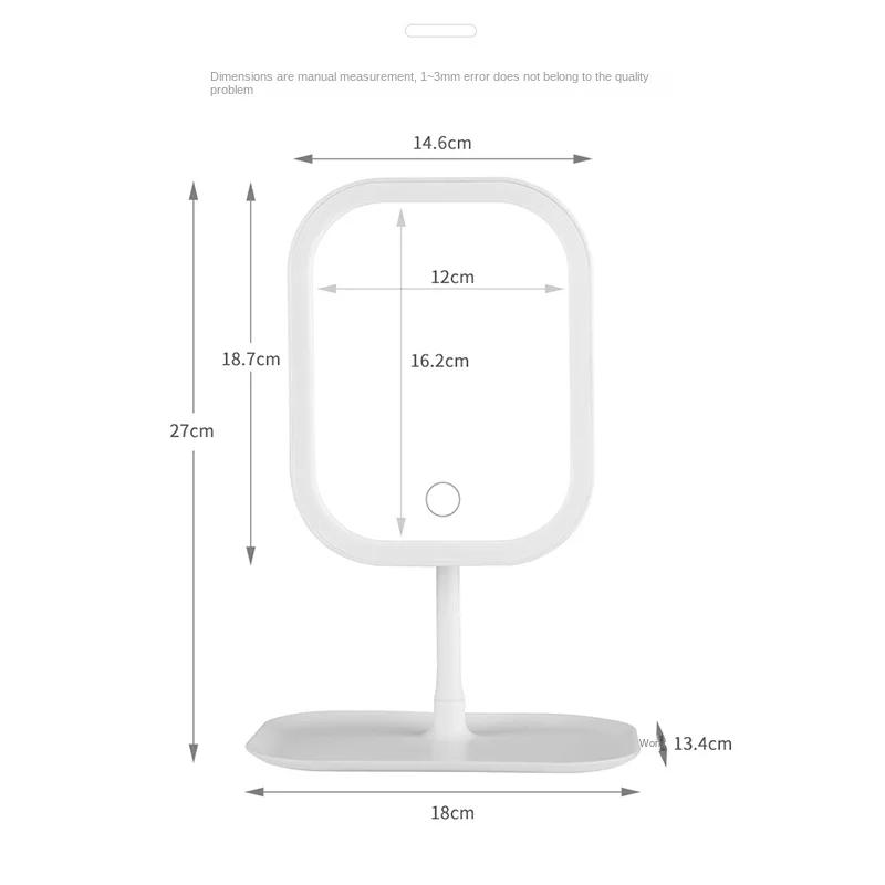 Desktop Vanity Mirror 3 Color Dimmable Light LED Makeup Mirror Light Touching Mirror Women Bedroom Dressing Mirror