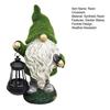 Garden Gnome Solar Light Dwarf Statue Holding Solar Lantern Flocked