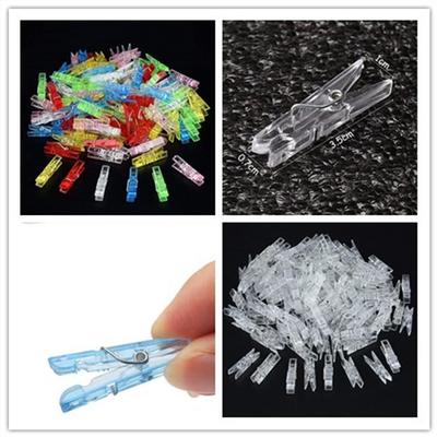 Colorful Transparent Acrylic Photo Clips (3.5) - Christmas Light String Decorations