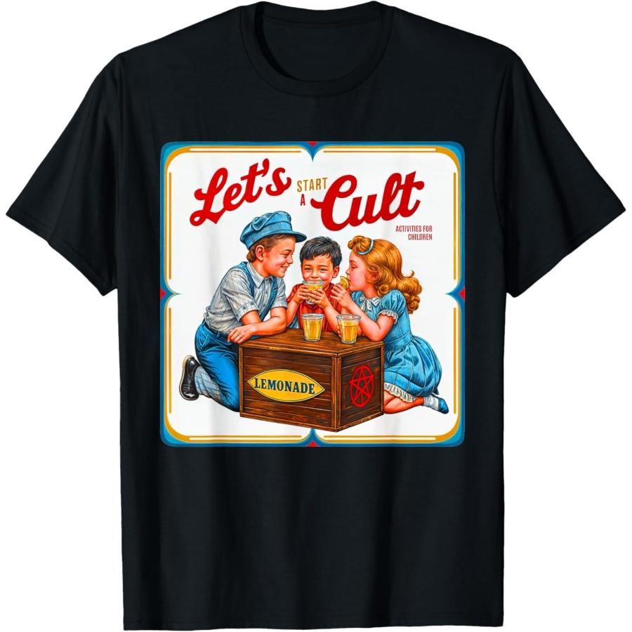 Let s Start A Cult Ironic Funny Vintage Horror T-Shirt S