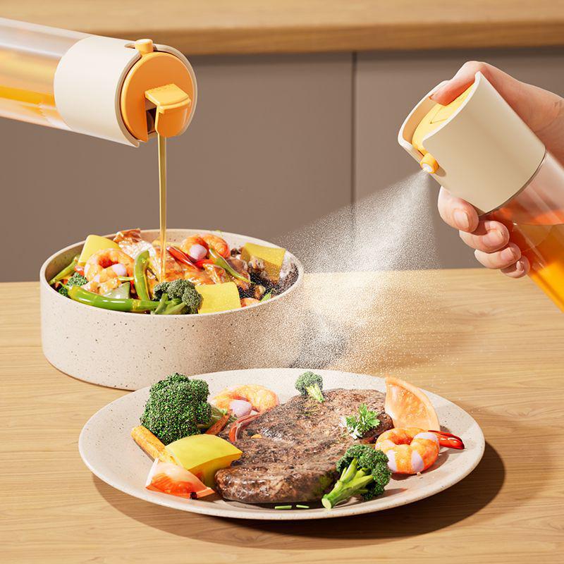 Dual-Function Glass Oil Sprayer & Seasoning Jar for Barbecue 285ML