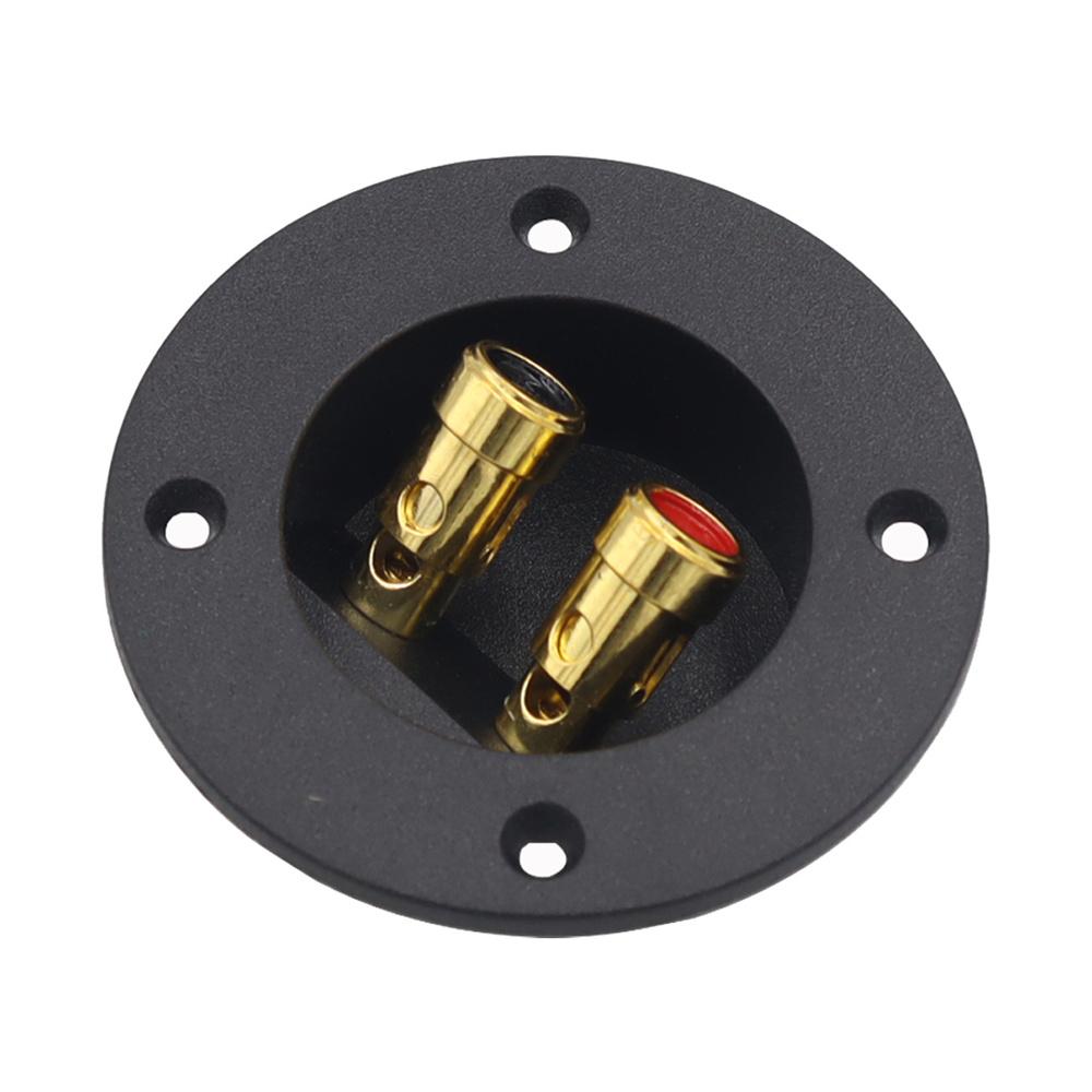 2Pcs 3-Inch Round Push Spring Loaded Jacks Double Binding Post Speaker Box DIY