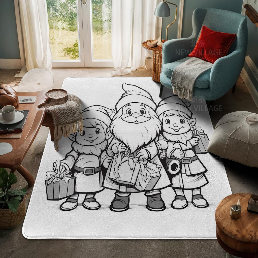 House Entrance Carpet Home Door Mat Living Room Bath Foot Bathroom Non-slip Water Absorption Rugs Bath Merry Christmas Winter