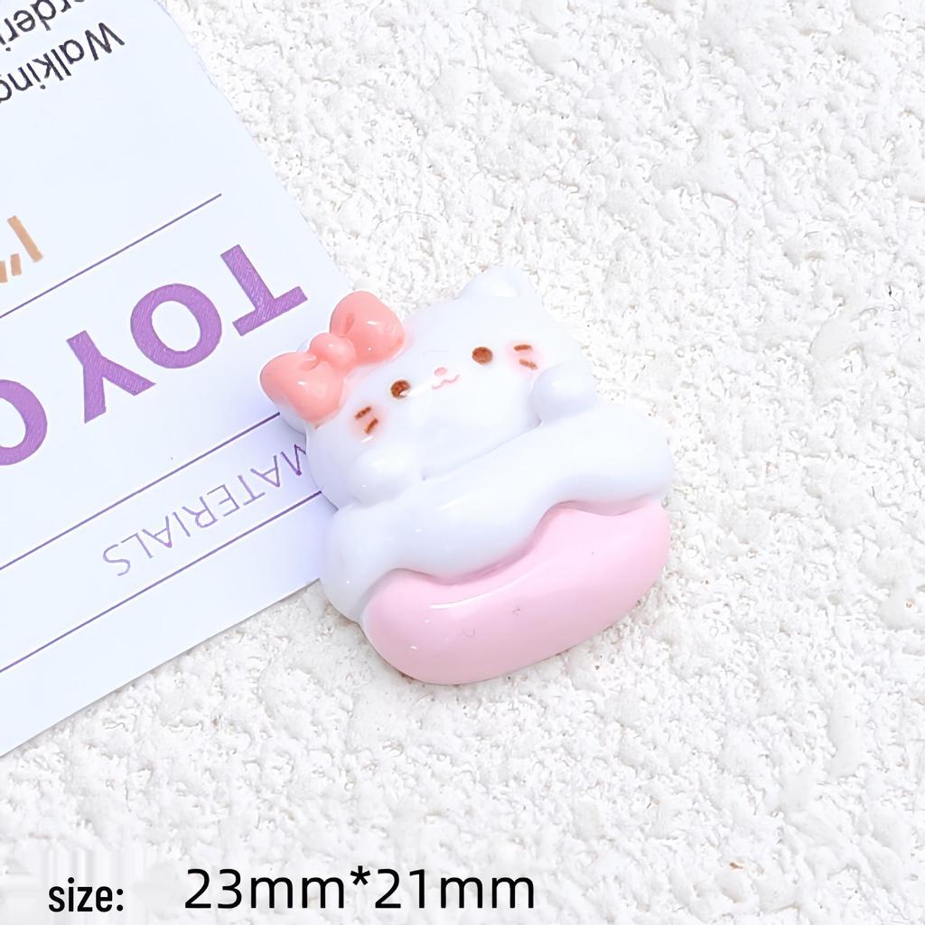 Glossy Cartoon Kitty Resin Shoe Buckle & Hair Clip DIY Accessory