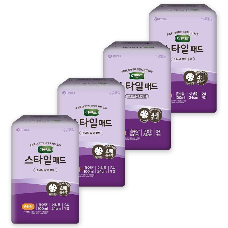 

Depend Style Pad Ультратонкие прокладки Древесный уголь Средние 24 шт. х 4