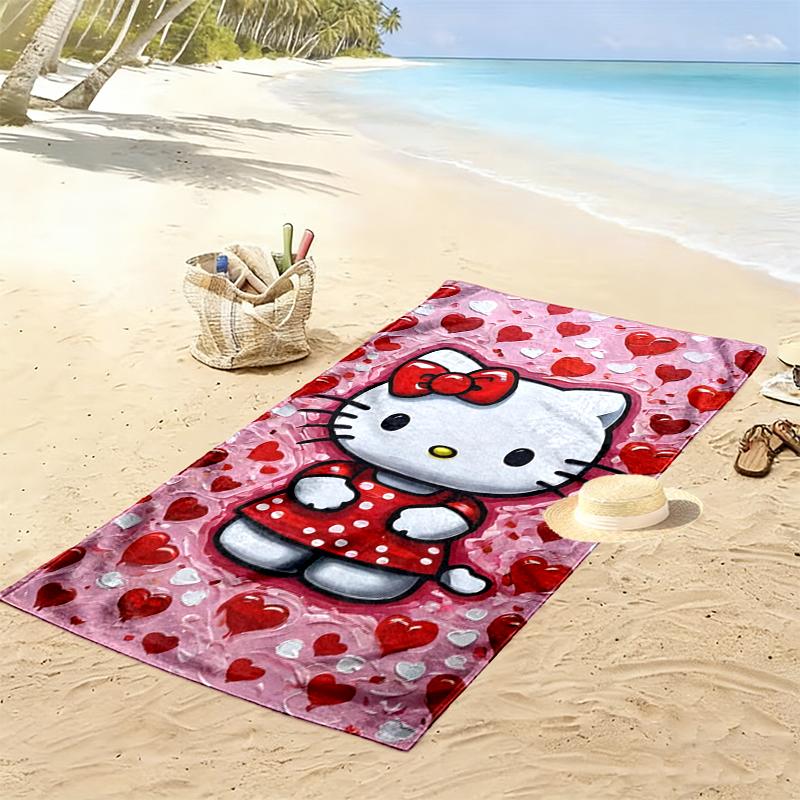 1pc Hello Kitty Beach Towel, Multi-functional Beach Towel for Outdoor Activities Beach Swimming and Travel