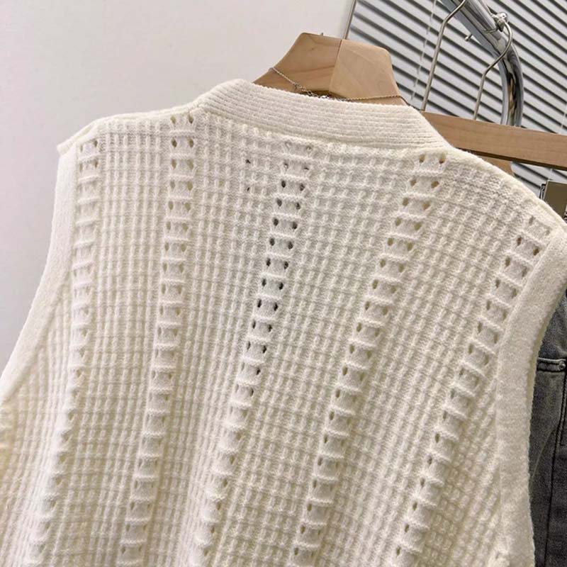 Vest for Women Cotton Autumn Winter Sleeveless Tops Knitted Sweater Vest Oversize Thickened Vest