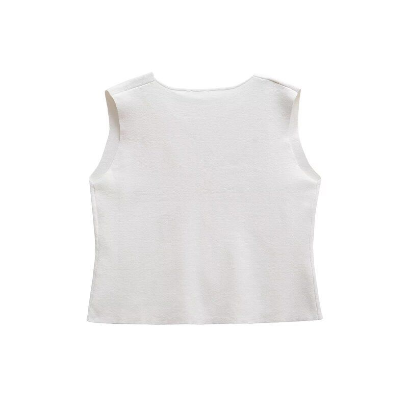 Fashion Wind 2024 New Fall Women's Clothing Stylish Easiest for Match V Neck Knitted Vest 1231948001