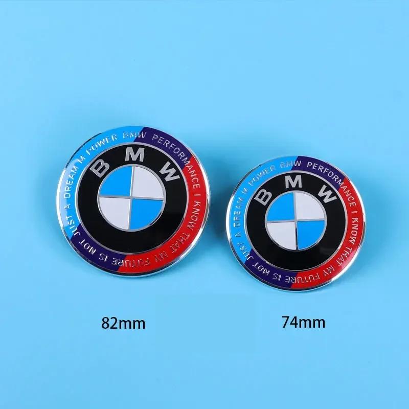 YABBF1 For BMW 1Pc ABS 74mm 82mm Car Front Hood Badge Logo Rear Trunk Emblem for BMW M Performance E46 F10 F30 E39 E36 F20 E87 G20 G30 