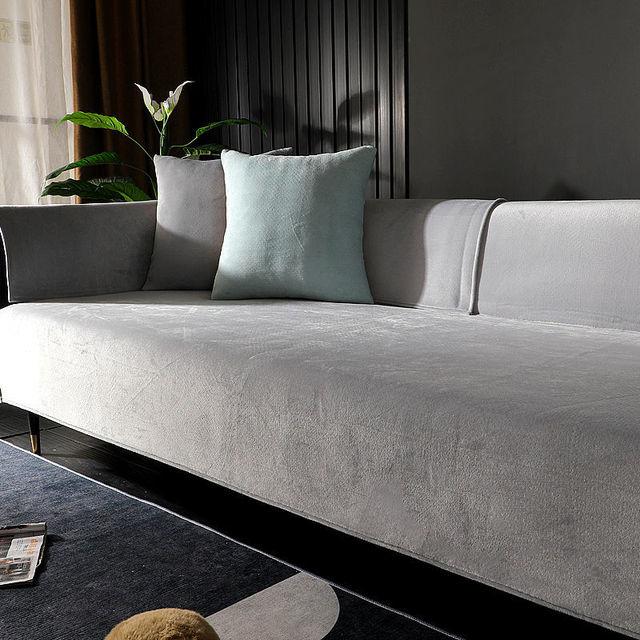 

Сплошной цвет, плюшевая подушка для дивана, нескользящая подушка для дивана, четыре сезона, универсальное полотенце для дивана, чехол для сиденья, мебель, пылезащитный защитный чехол 30x50 Pillowcase1 серый