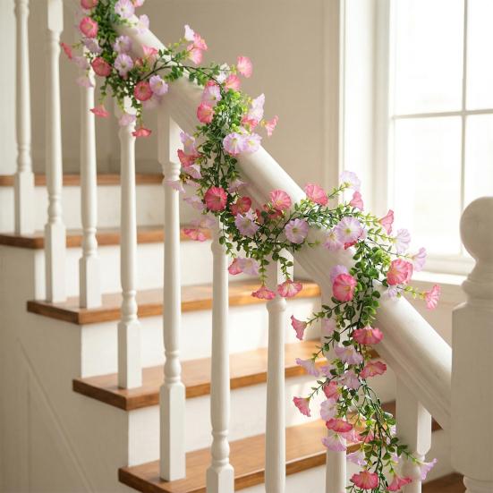 67" Künstliche Blumen Ranken Girlande Falsche Prunkwinde Hängende Ranken Kunstseide Frühlings Blumen Girlande für Kaminsims Wand Zaun Hochzeit Bankett Dekor