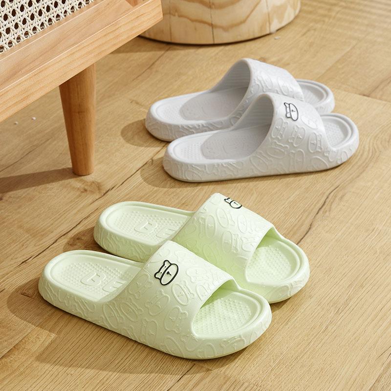 Unisex Summer Large Size Flat Bottom Cartoon Candy Color Indoor Slippers Women Men Casual Anti Slip Bathroom Slippers For Couples 36-43