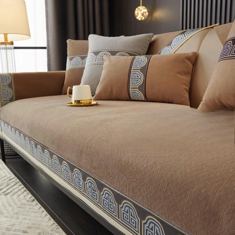 

Новый китайский стиль Противоскользящая подушка для дивана Четыре сезона Универсальный чехол для дивана из шенилла Чехол для спинки дивана Подлокотник Пылезащитный чехол Полотенце 70x70cm