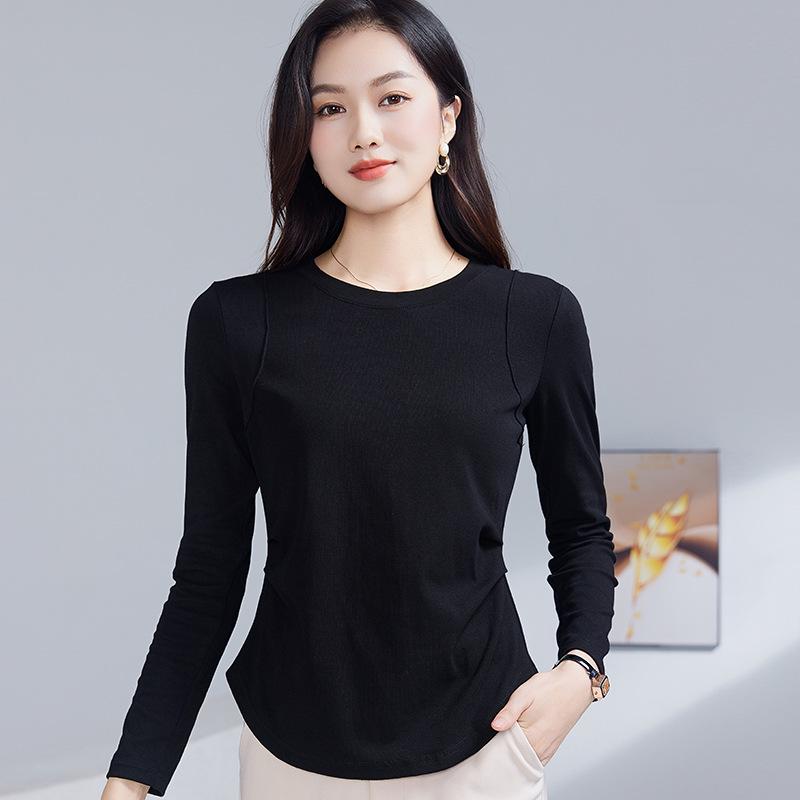 Autumn Slim Fit Round Neck Long Sleeve Women's Top