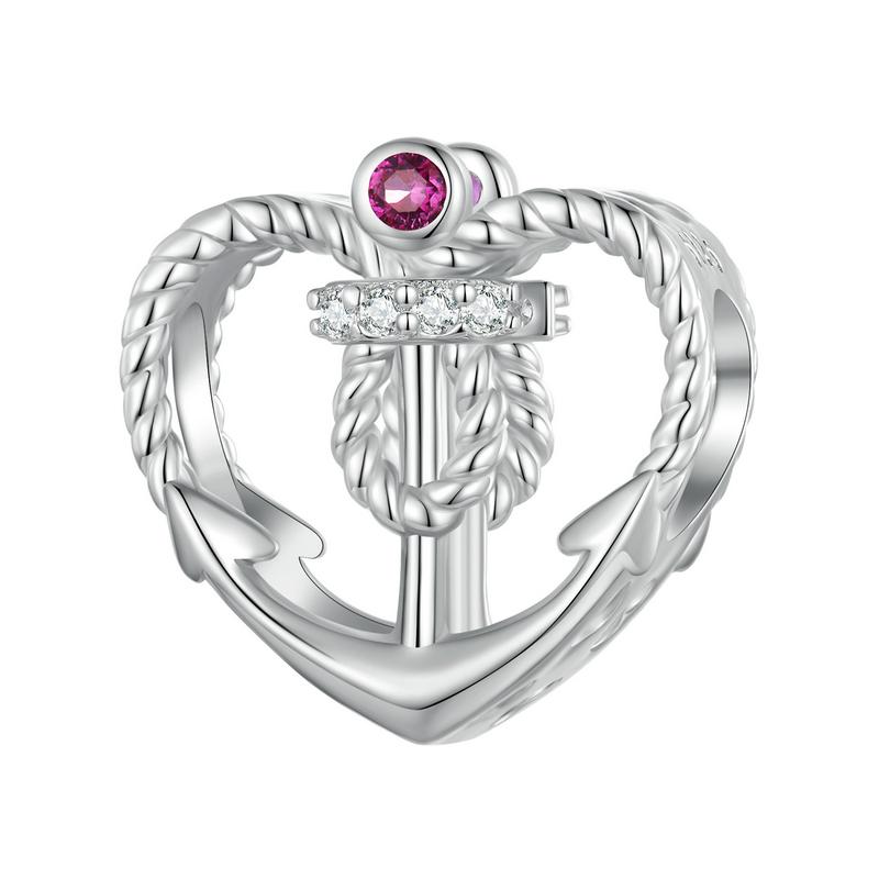 

Bamoer 925 Silver Titanic Series Love Shape Beads Ship Anchor Charms for Women Bracelet Bangle DIY Valentine s Day Gift
