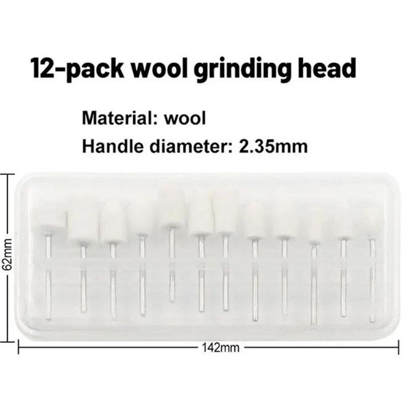 

12 шт. шерстяной войлочный шлифовальный станок шлифовальная головка абразивный полировальный круг 2,35 мм хвостовик полировальный мини-сверло вращающийся инструмент для женских ногтей Pack of 1