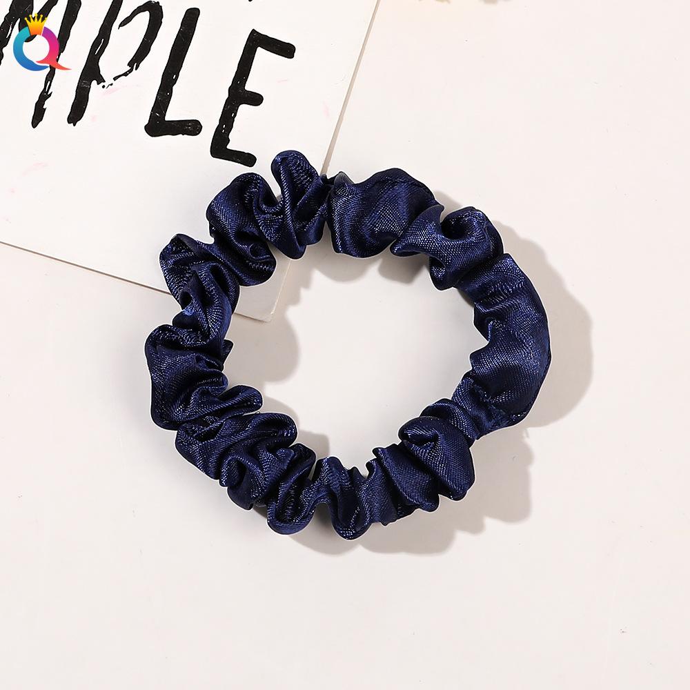Satin Großes Scrunchie Einfarbig Kordelfarbe Dinza Pferdeschwanz Kugel Haargummi