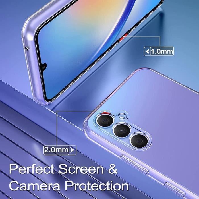 Skal för Samsung Galaxy A34 5G + 2 Härdat Glas - Förstärkt Skyddsskal Transparent Silikon