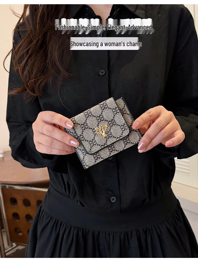 Damen Ultra-dünner Koreanischer Stil Kartenhalter - Leichte Tasche mit Buchstabenprint für Ausweis & Kreditkarten