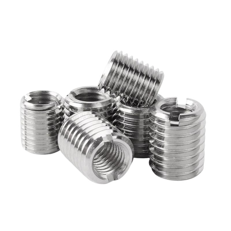 10Pcs Insert Nut Sleeve 2-M16 Inside Outside Thread Adapter Screw Nut Insert Sleeve Converter Nut Coupler Enduring