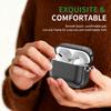 KEYSION Earphone Case for AirPods Pro 3 2 Leather Texture Soft TPU Silicone With Hook Shockproof Headphone Cover for AirPods 4