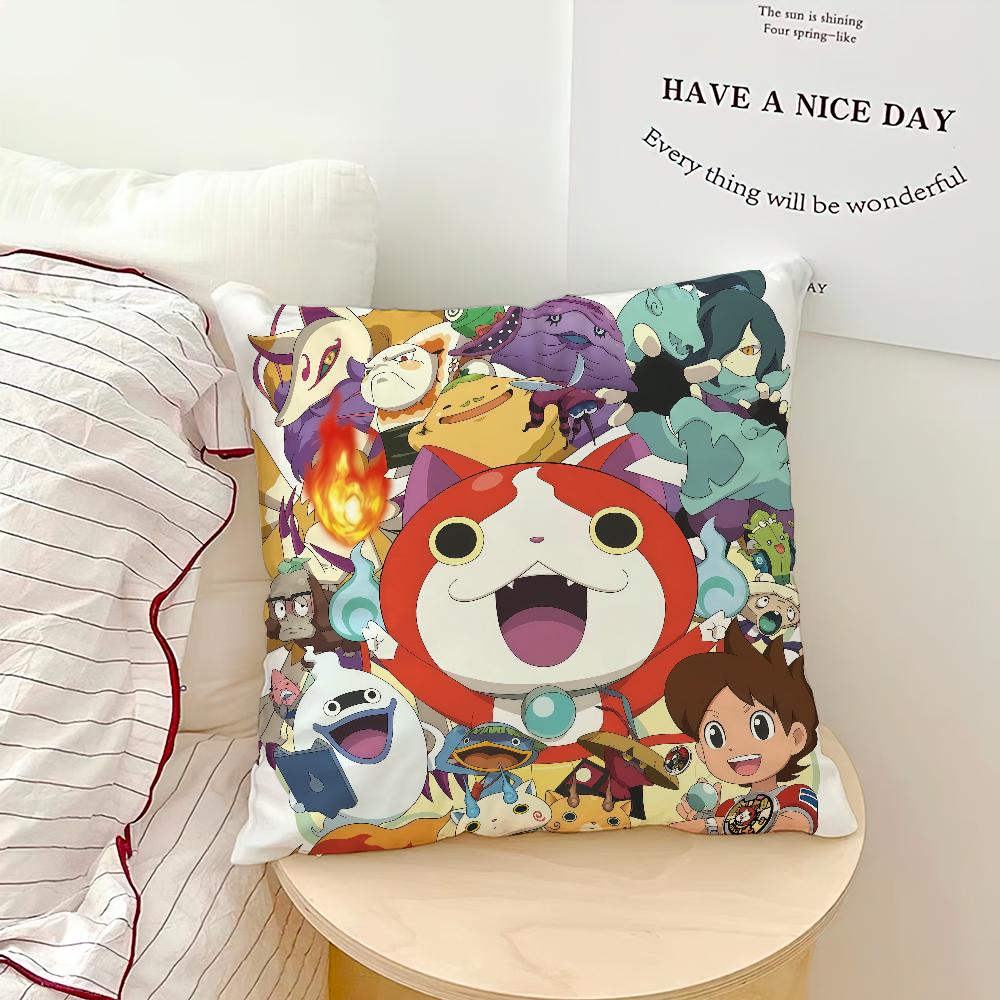 cute cartoon game anime Yo kai w-Watch Komasan Comfortable soft Pillow Case for Sofa Living Room Home Decor Protective Covers
