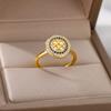Fashion Anxiety Ring Spinner Rings For Women Satinless Steel Gold Color Round Rotary Anti Stress Fidget Ring Party Jewelry Gift