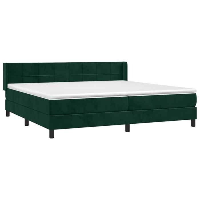 Maison Exclusive - Sommier à lattes de lit et matelas Vert foncé 200x200cm Velours