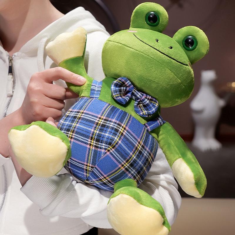 27cm Cartoon Adorable Animal Frog Plush Doll Gentleman Bow Tie Guitar Frog Reptile Plush Toy Home Decoration Present Designed For Children
