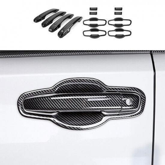 Car Side Door Handle Bowl Cover Trim Fit For Honda Accord 2018- Carbon Fiber
