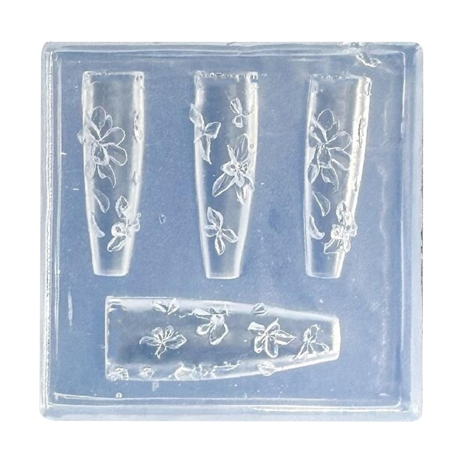 

Многоразовые силиконовые формы для ногтей с цветочным дизайном и бантиком для DIY украшений для ногтей и аксессуаров для рукоделия 5