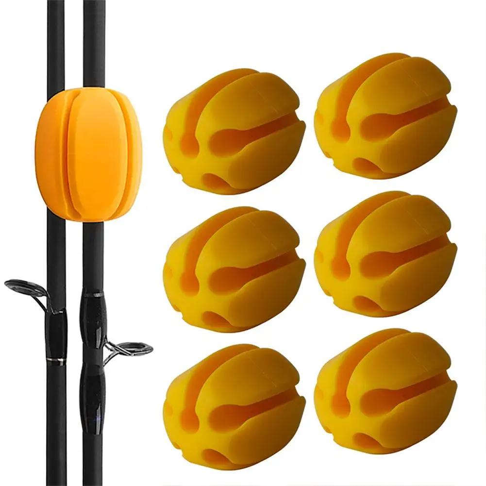 6PCS Buckle Rod Ball Fixed Snap Rod Device Protective Cover Storage Artifact Bundle Rod Ball Lure Rod Storage