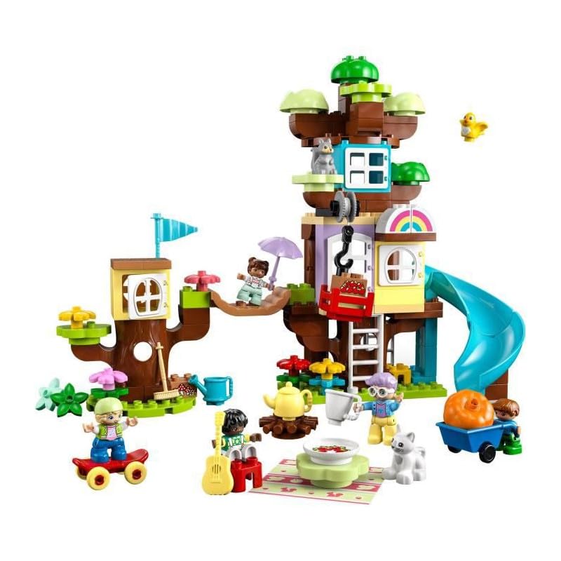 LEGO Duplo Town 3-in-1 Treehouse Toy, Birthday Gift, Educational Building Blocks, Pretend Play for Boys and Girls, Ages 1.5, 2, and 6 Years Old, 10993