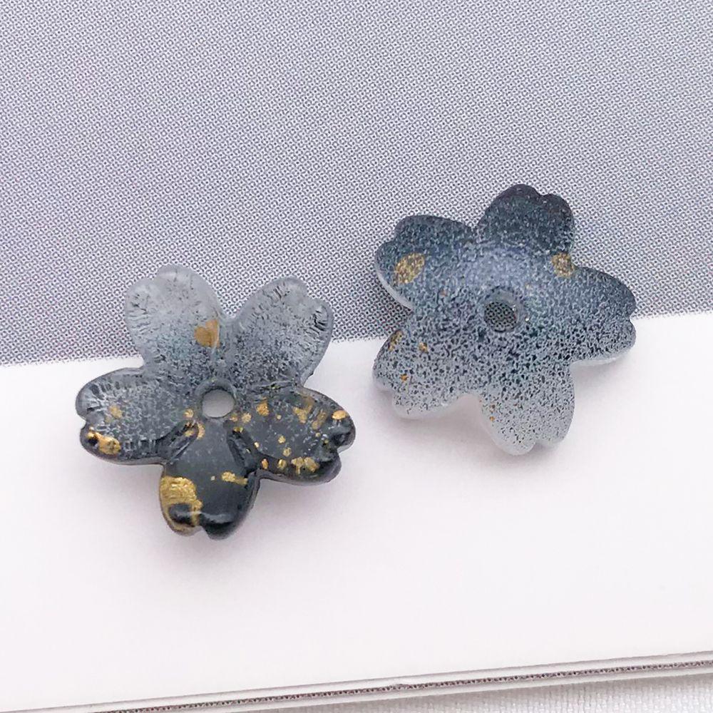 50 Multicolor Transparent Gradient Cherry Blossom Petal Charms for DIY Jewelry