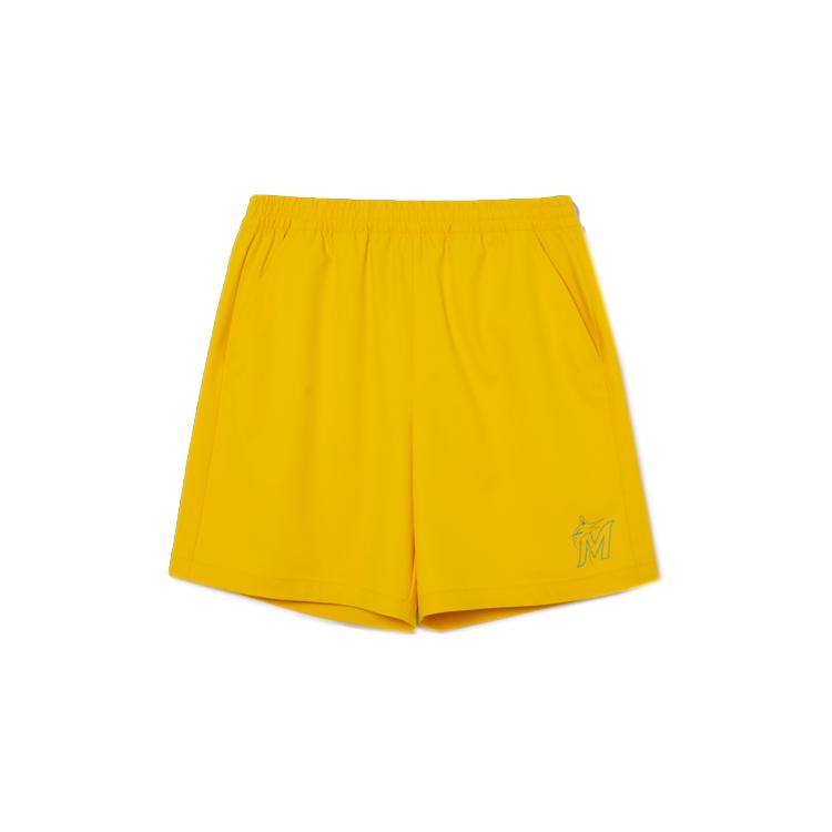 

New MLB Base Logo Casual Shorts Unisex Yellow 3ASMR0133-05MSS S