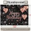 Birthday Party Backdrop Black Pink Polyester Banner Photo Booth Decoration