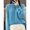 Women's Solid Color Thickened Drum Wave Sweater Pullover Half High Neck Inside and Outside Fashion Bottom Women's Sweater