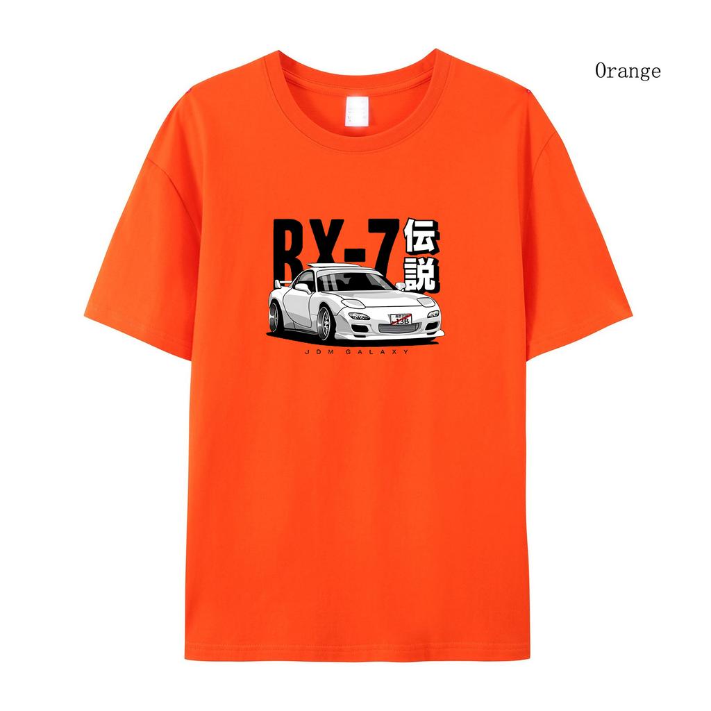 Women T-Shirts Initial D JDM T-shirt Vintage RX7 FD Drift Japanese Cars Printed Summer Short Sleeved T-shirt Loose Short Sleeved Top