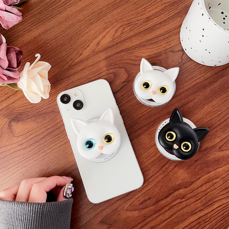 Mobile Phone Airbag Bracket, Abnormal Pupil Cat Retractable Magnetic Desktop Bracket, Removable And Retractable Portable For Watching Dramas
