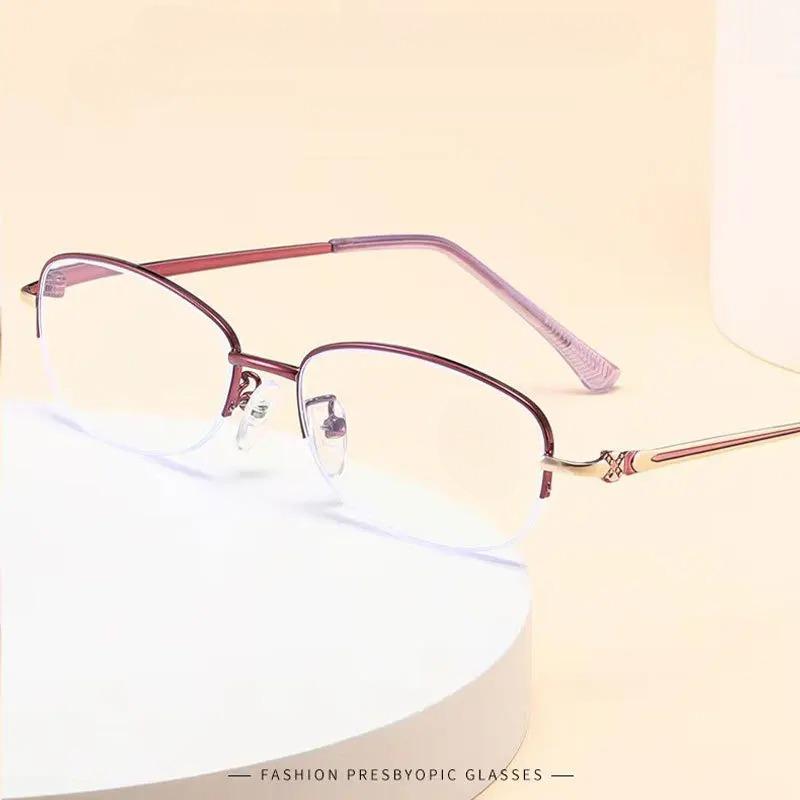 Men Reading Glasses Anti Blue Presbyopia Glasses Half Frame Farsightedness Business Óculos Anti Blue Light Glasses