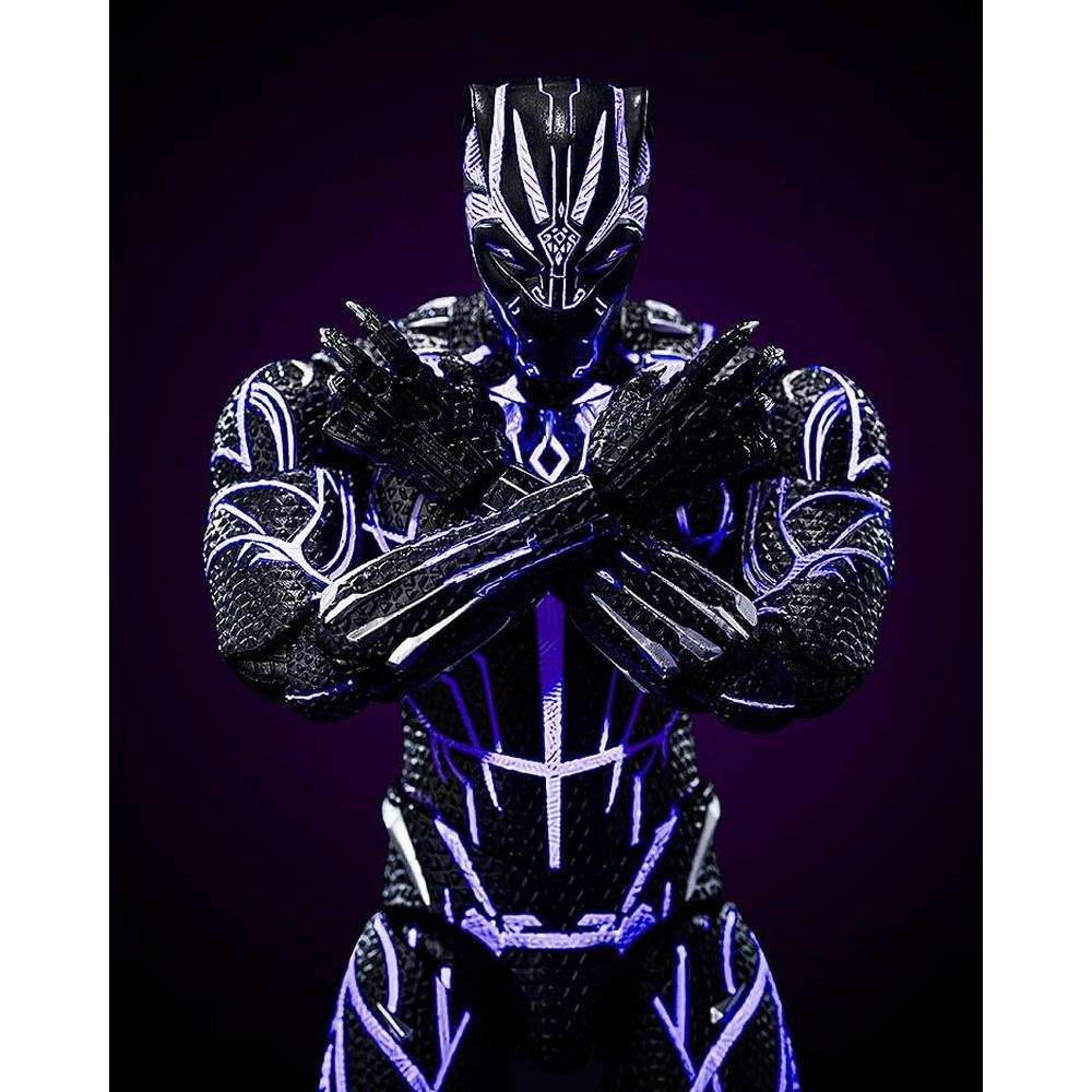threezero Marvel Studios The Infinity Saga Black Panther Kinetic Energy Charged 1/12 Scale Articulated Figure ABS PVC POM Zinc Alloy Metal