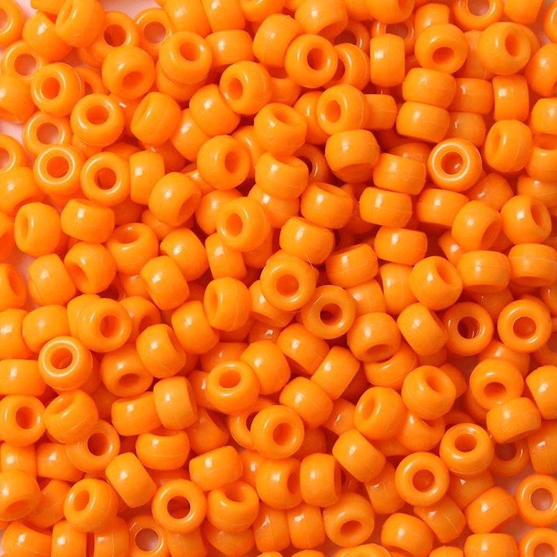 "100 Pcs Large Hole Transparent Frosted Barrel Beads - Colored Onion Powder Plastic Pony Beads for Dreadlocks and Wigs"