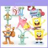 Bunte Spongebob Schwammkopf Patrick Sandy Gary 12 Stück Actionfigur Kuchenaufsatz Spielzeug für Feiern
