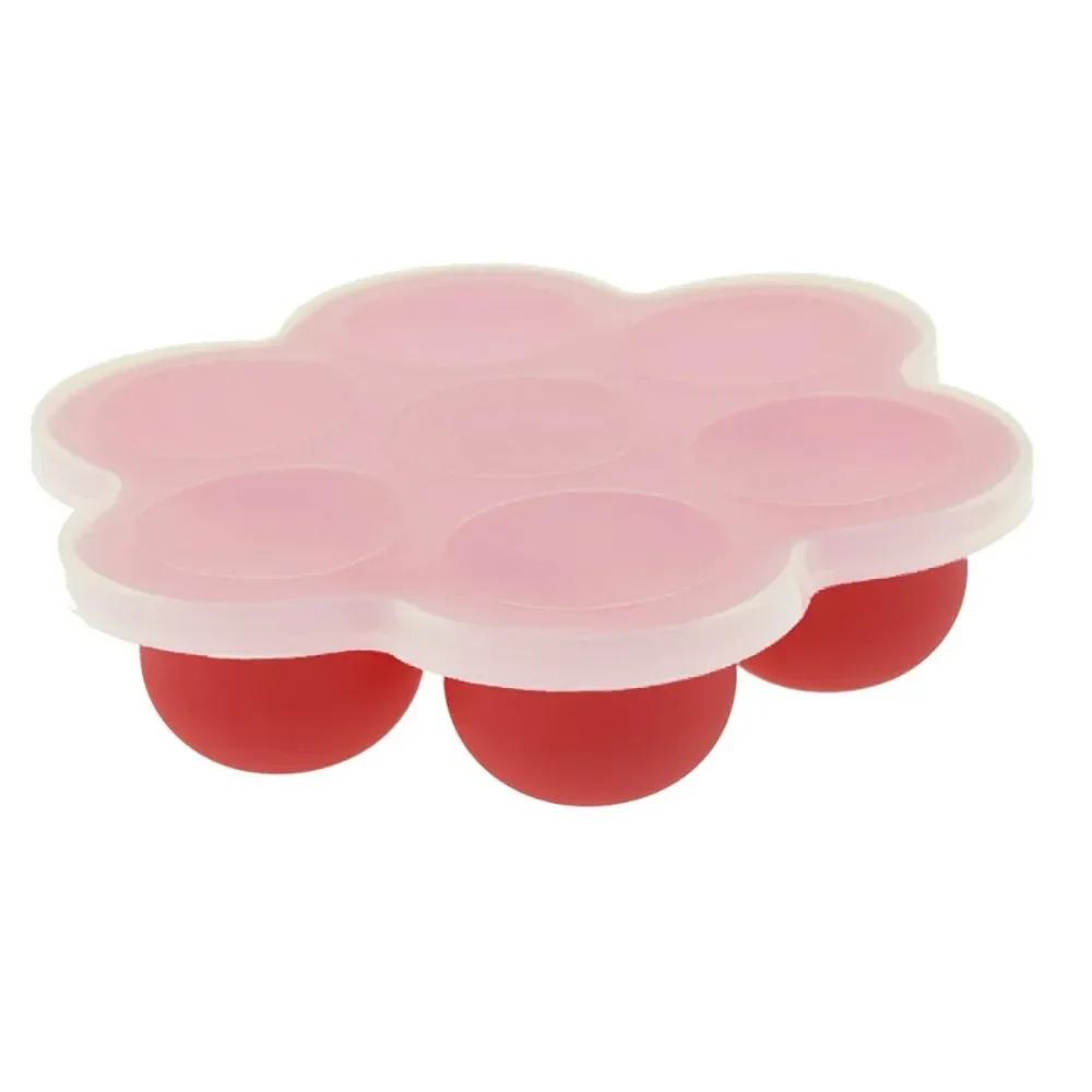 

7 отворів Кухня Зберігання та організація Можна повторно використовувати Силікагель Дитяче харчування Лоток для морозильника Консервована форма для яєць Домашній сад червоний