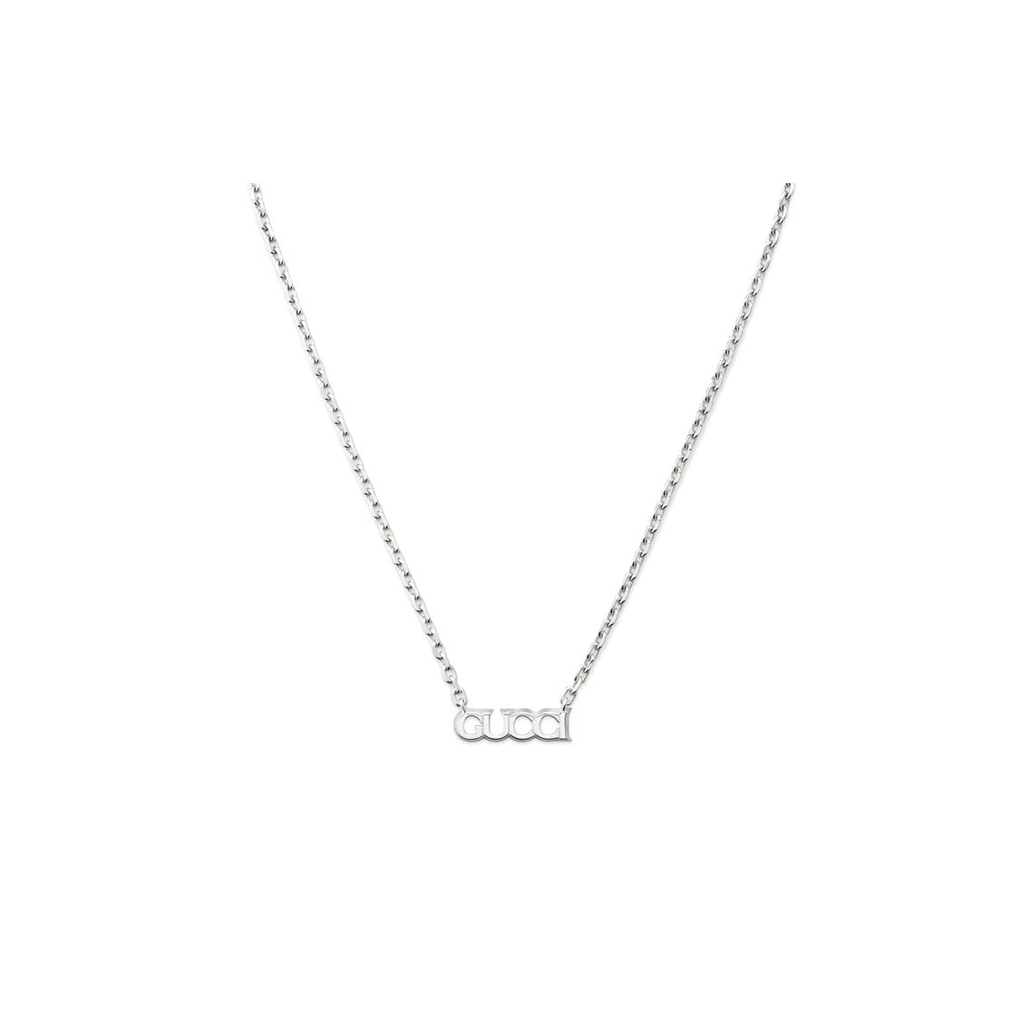 Gucci Manuscript Logo 925 Silver Necklace Unisex necklace 797199-J8400-8106 F,Silver