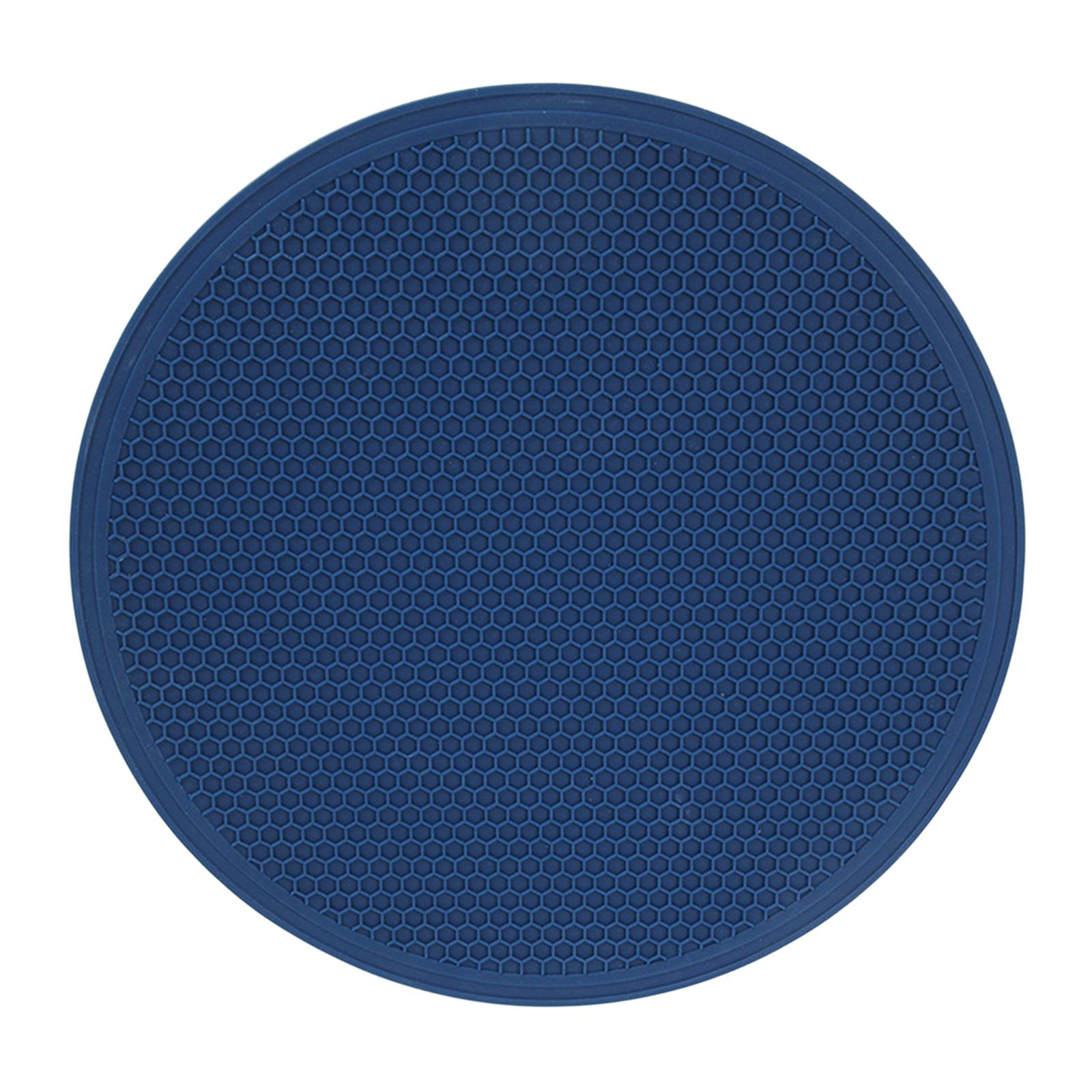 

Round Pot Holder Flexible Anti Scald Coaster Multipurpose Heat Resistant Oven Mat for Bowls Pans Dishes Plates Hot Pot синій