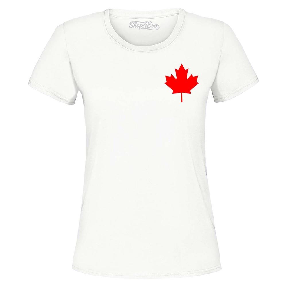 

Canada Red Maple Leaf Pocket Size Women s T-Shirt Candian Shirt 2XL