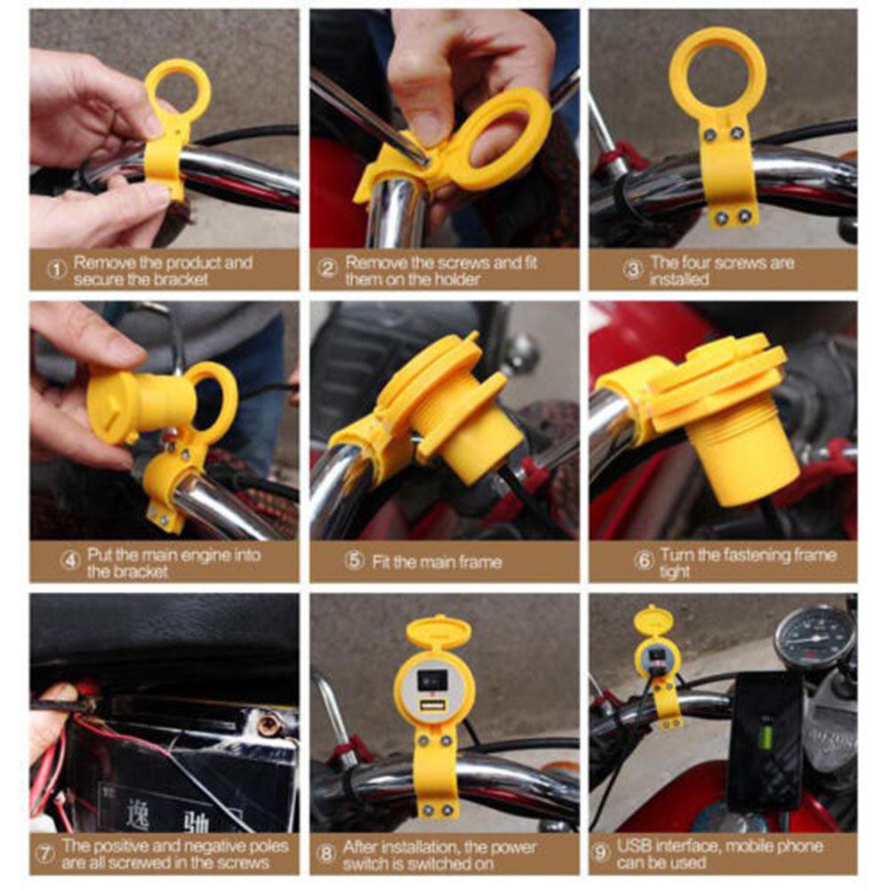 Waterproof Motorcycle Handlebar USB Charger 12V 5V-1.5A Moto Adapter Power Supply Socket For Phone Mobile Motorbike Accessories