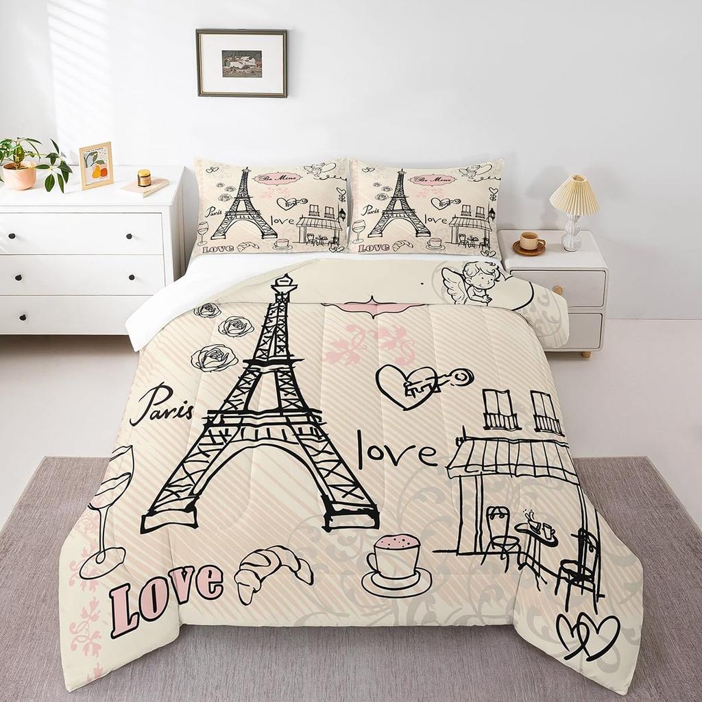 Feelyou Cartoon Car Kids Comforter Set Construction Bedding Set for Boys Toddler Decor Equipment Trucks Comforter Cartoon Car Excavator Trac